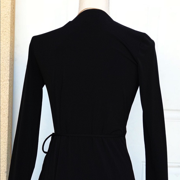 🌷 MICHAEL KORS Black Faux Wrap Flounce Dress - Picture 4 of 8